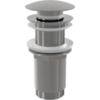 Донный клапан сифона для умывальника цельнометаллический с большой заглушкой, без перелива, для пластиковых и стеклянных умывальников